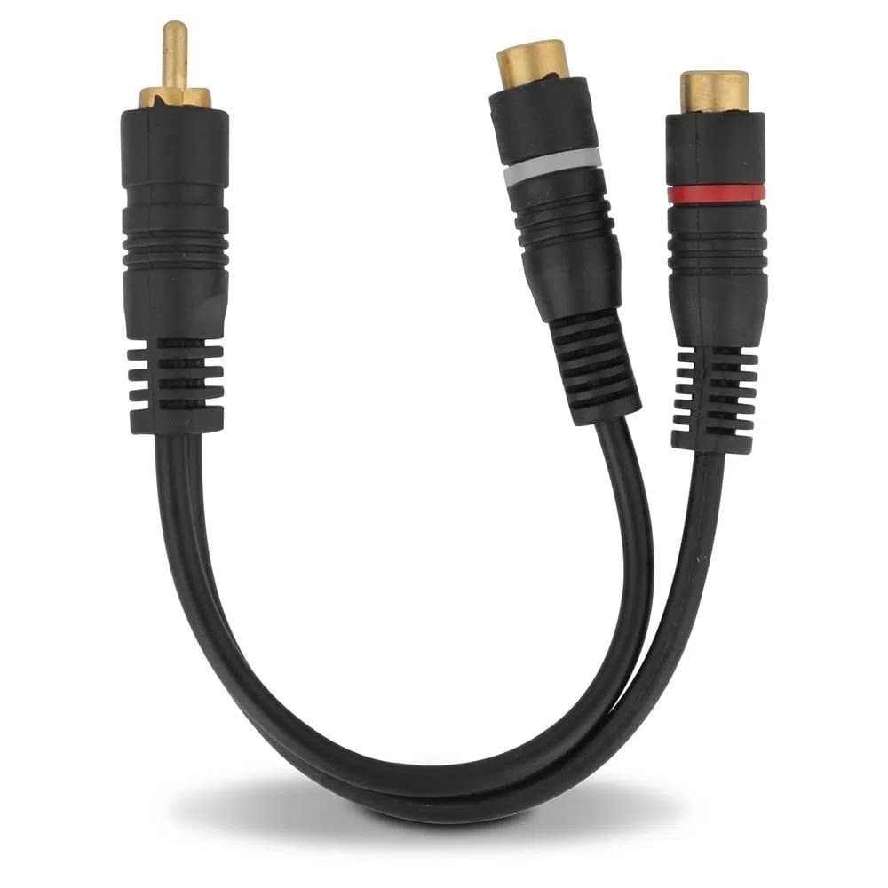 Cabo Y RCA 1 Fêmea para 2 Macho 20cm 4mm - Conexão de Áudio Amplificada STORM