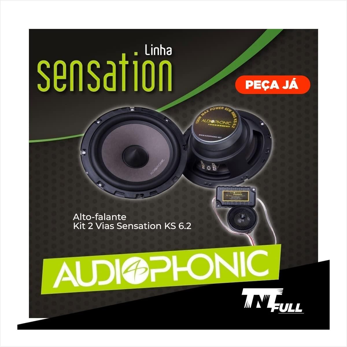 Kit 2 Vias Audiophonic Sensation KS 6.2: Som Imersivo de 130W RMS
