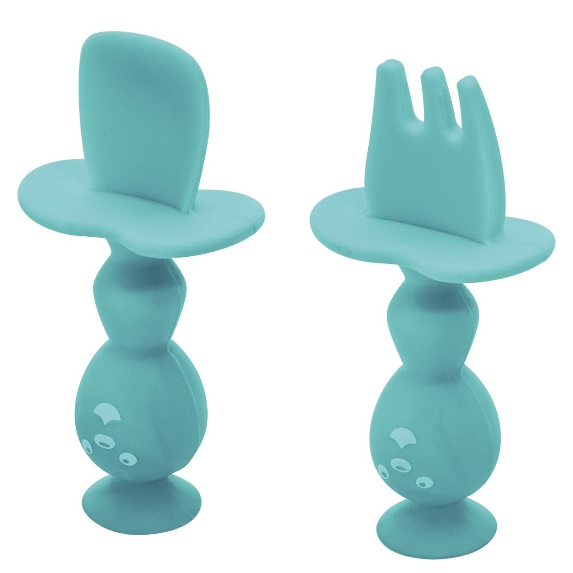 KaBaby Primeiros Talheres de Silicone Azul - Seguros, Ergonômicos e Livres de BPA