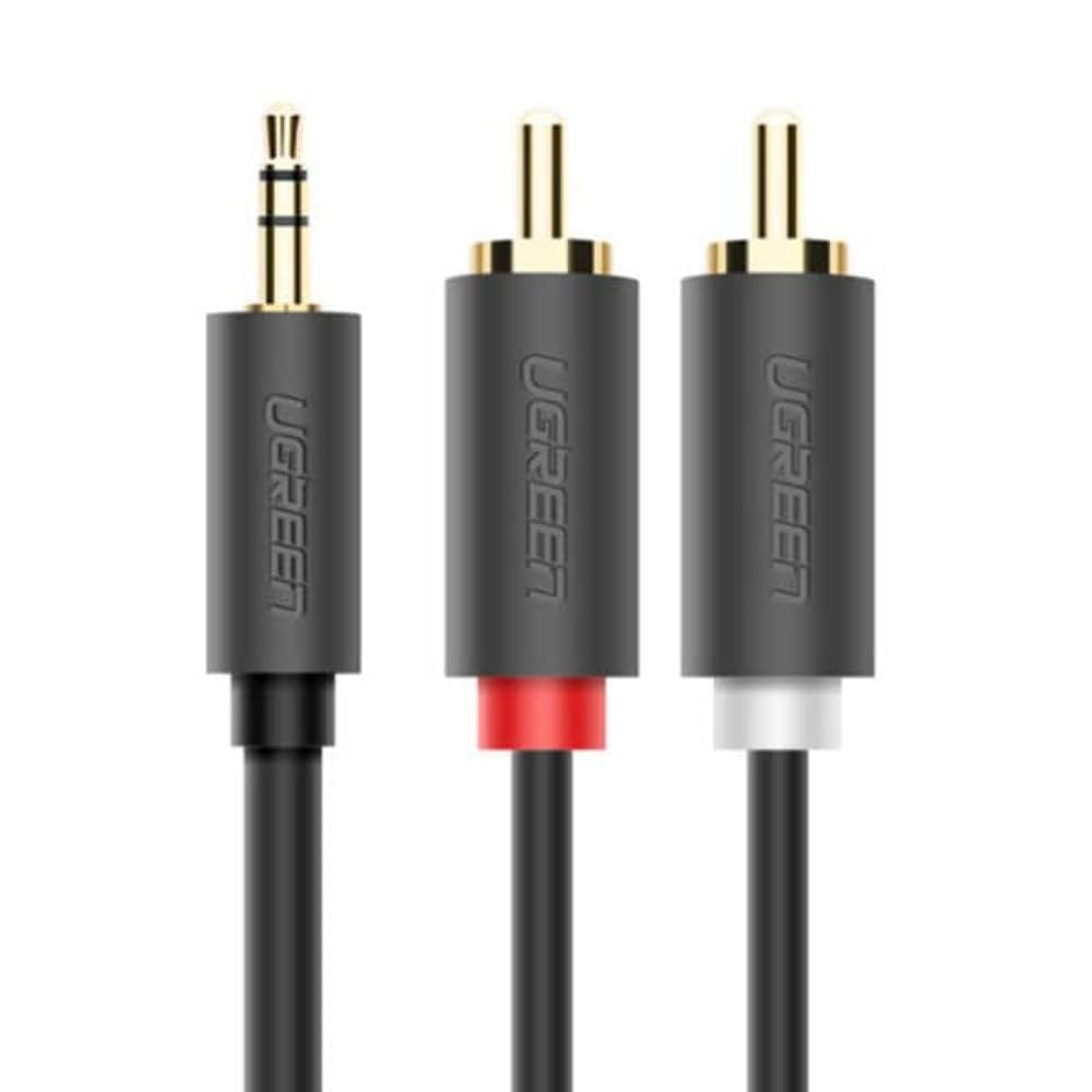 Cabo Ugreen 3.5mm Macho para 2 RCA Macho 5 Metros: Som de Alta Fidelidade em Casa!
