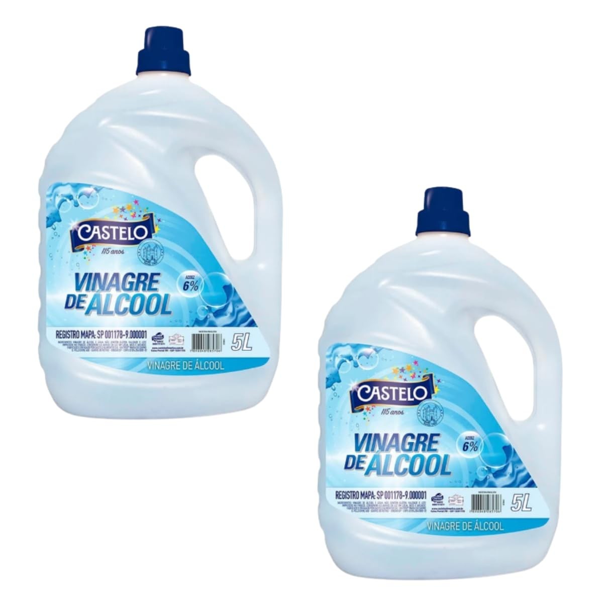 Vinagre de Álcool Castelo 5L - Ideal para Conservas e Higienização de Alimentos
