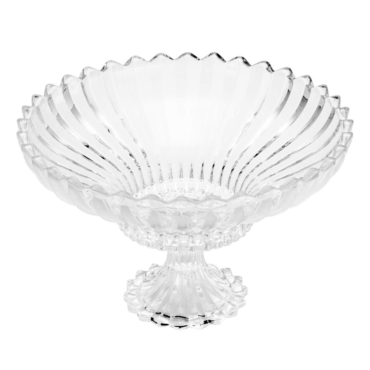 Centro de Mesa de Cristal com Pé Geneva 32cm x 21cm – Design Elegante e Luxuoso