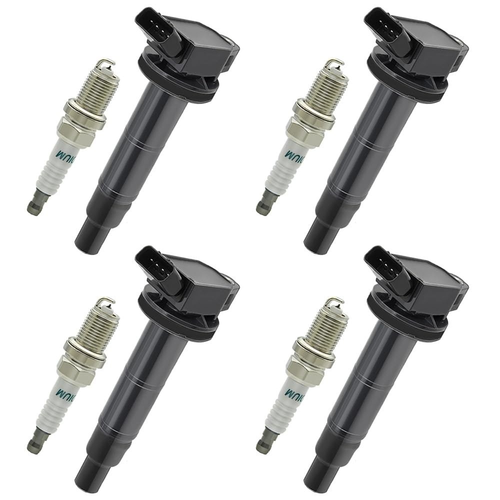 Kit 4 Bobinas de Ignição UF333 + Velas de Irídio 7092 para Toyota Camry, Corolla, Scion e mais (2001-2015)