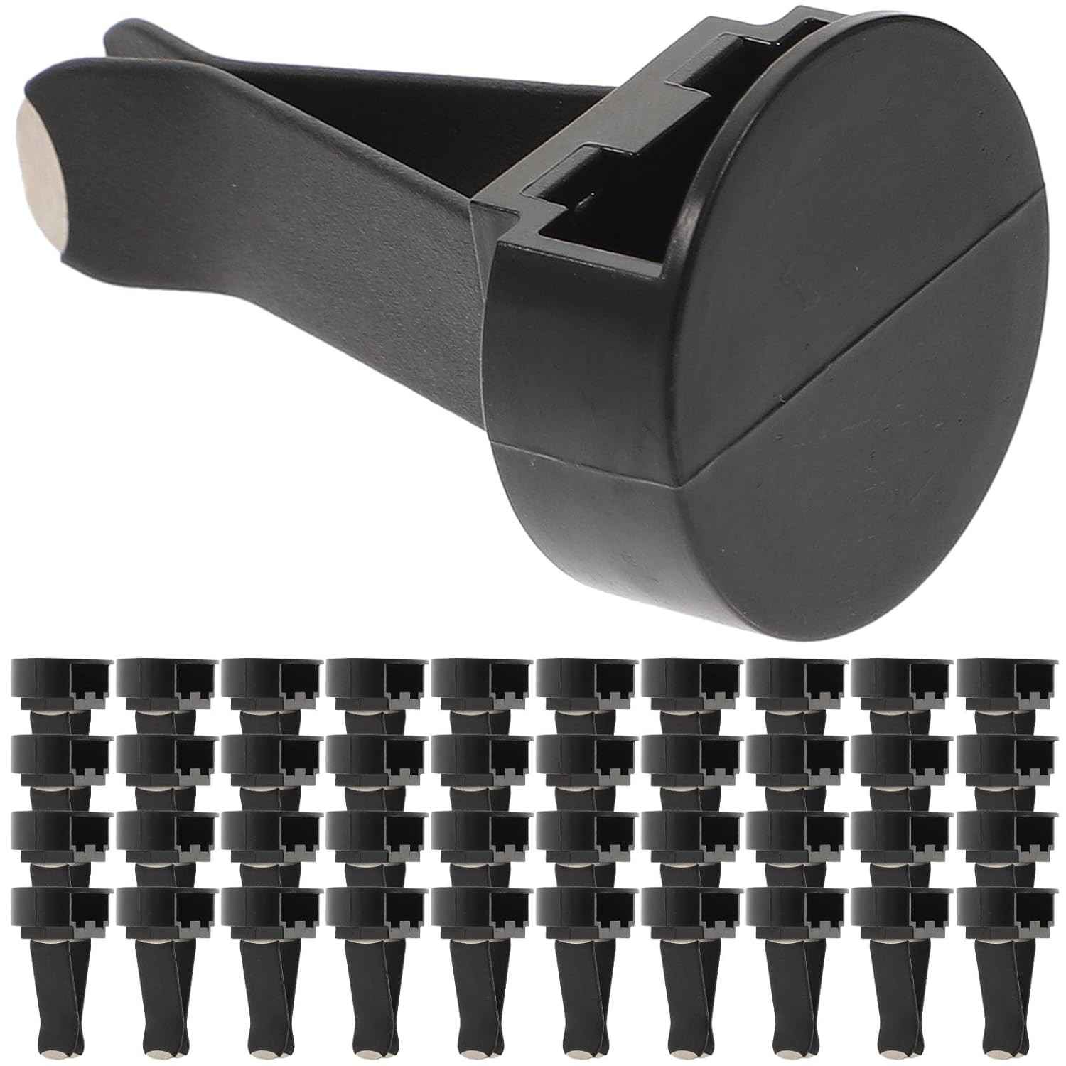 100 Clipes para Saída de Ar de Carro - Ventilação Automática DIY em Branco (Preto)