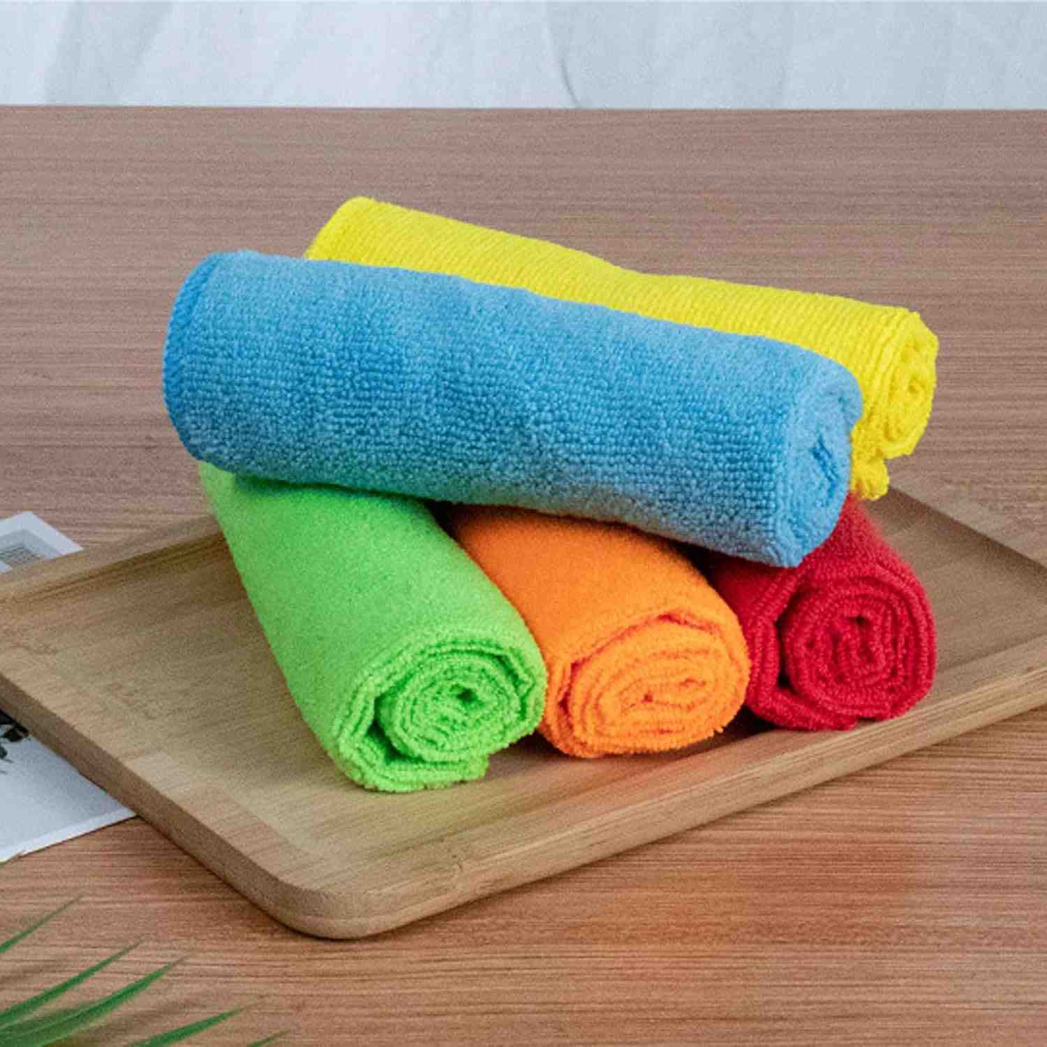Pano de Limpeza de Microfibra 5 Peças - Ultra Macio e Absorvente para Cozinha, Carro e Casa