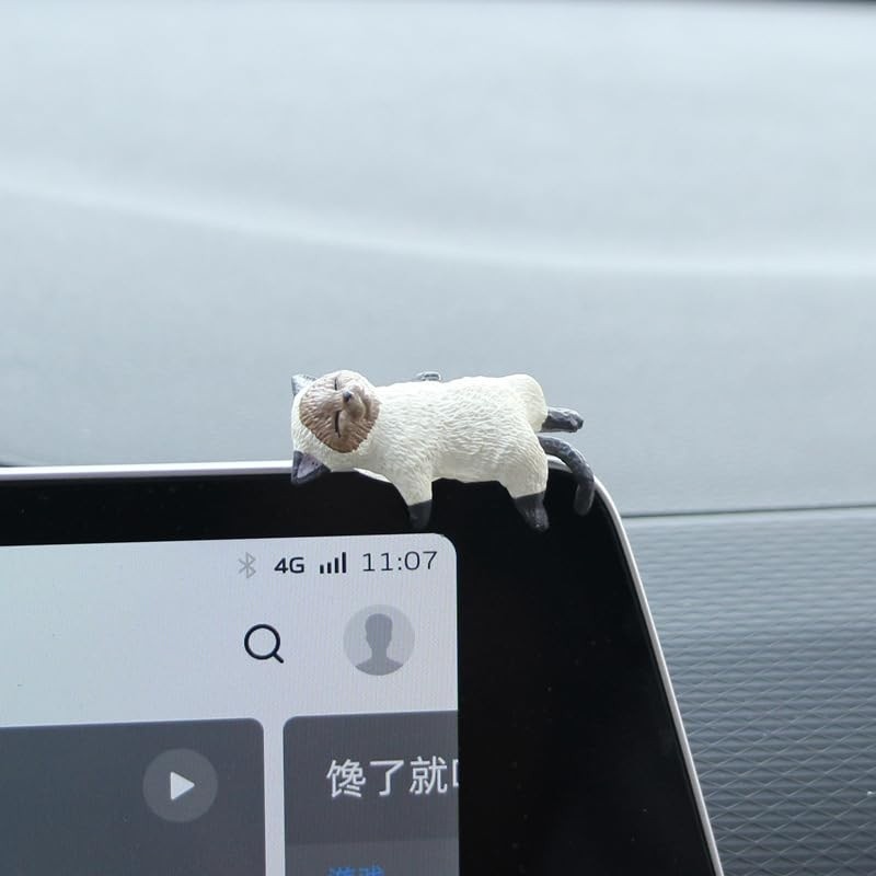 Enfeite de Painel de Carro Fofo: Gato Miniatura de Desenho Animado para Decoração e Exibição