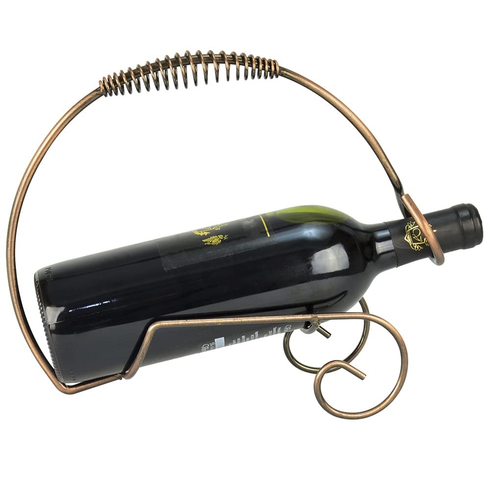 Suporte de Mesa em Cobre para Garrafas de Vinho e Whisky - Design Moderno e Elegante
