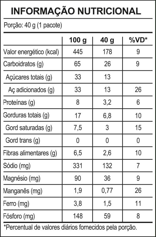 Cookie Sabor Cacau Orgânico Native Display com 7 Unidades de 40g