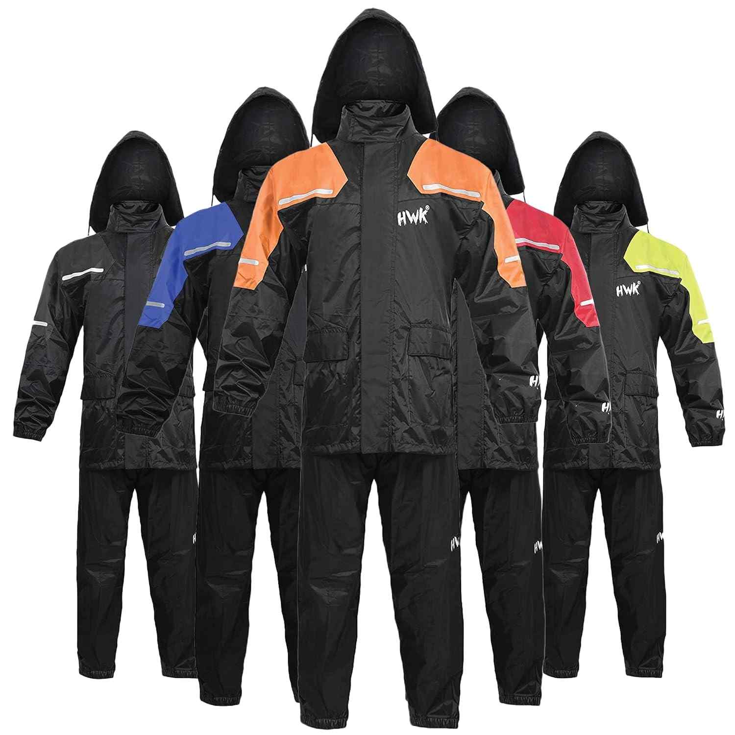 Roupa de Chuva Moto HWK: Conjunto Impermeável Hi-Vis para Homens e Mulheres
