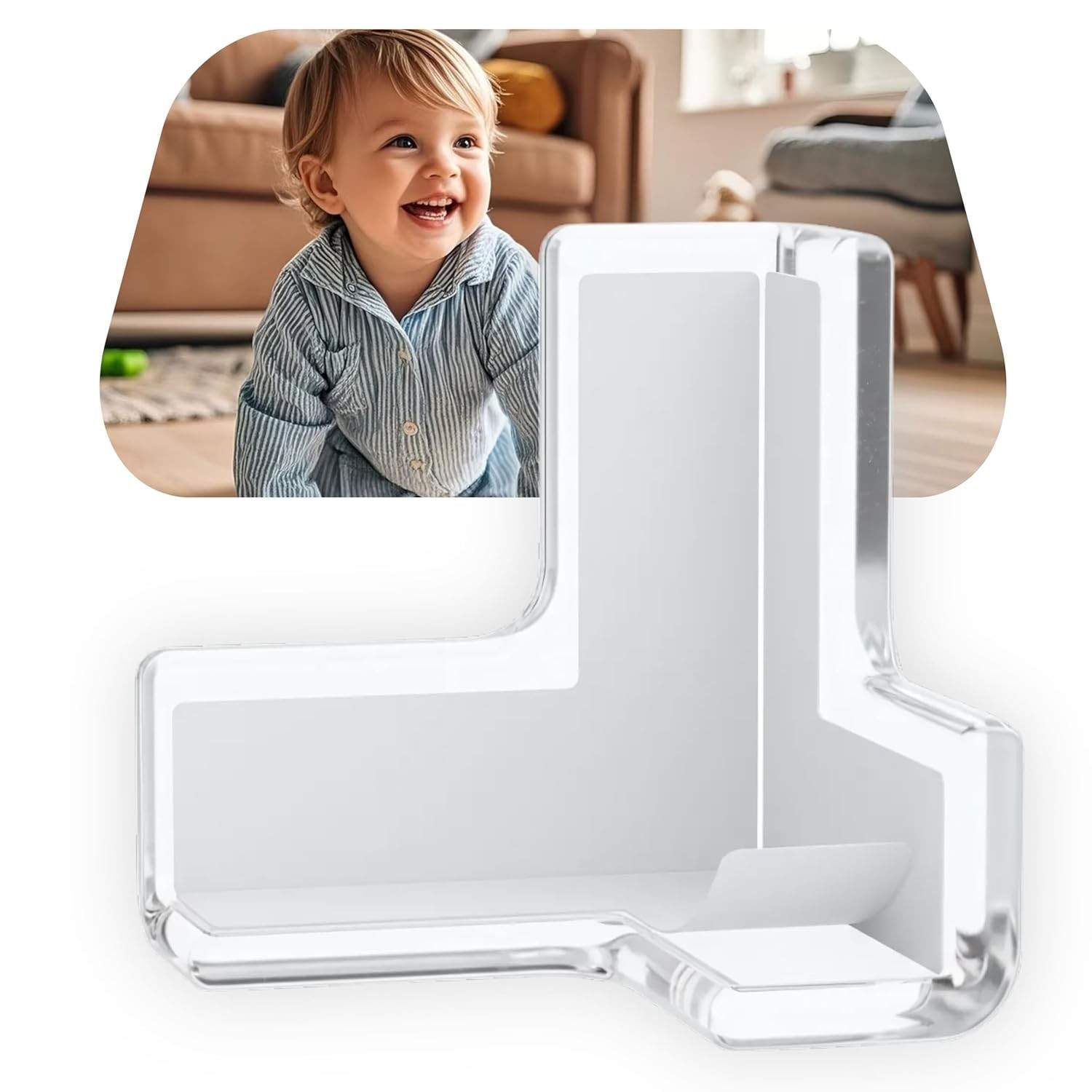 Protetor de Quina para Bebê em Silicone Transparente - Kit com 10 Peças para Segurança em Móveis