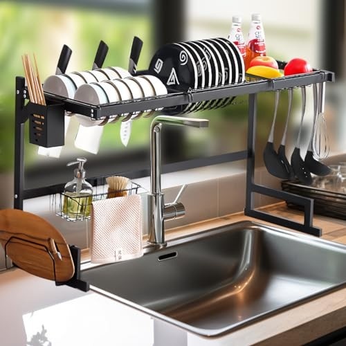 Escorredor de Louça Suspenso 65cm Premium - Organizador de Cozinha com Grande Capacidade