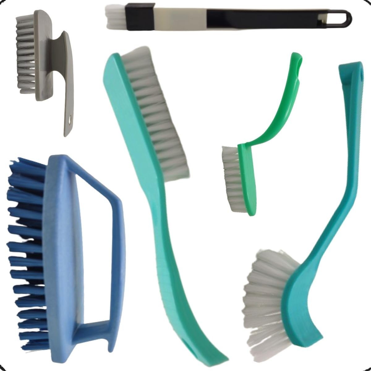 Kit de Escovas de Limpeza Multiuso - Casa, Cozinha e Banheiro | 5 Peças com Design Ergonômico