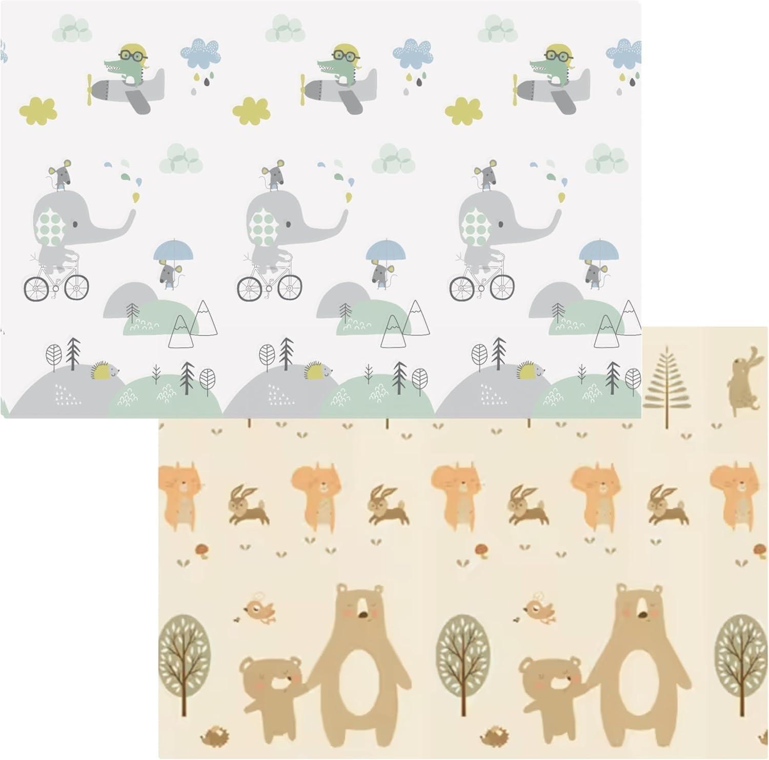 Tapete de Atividades Infantil 8MM Gigante 150x200cm - Dupla Face, Dobrável e Antialérgico