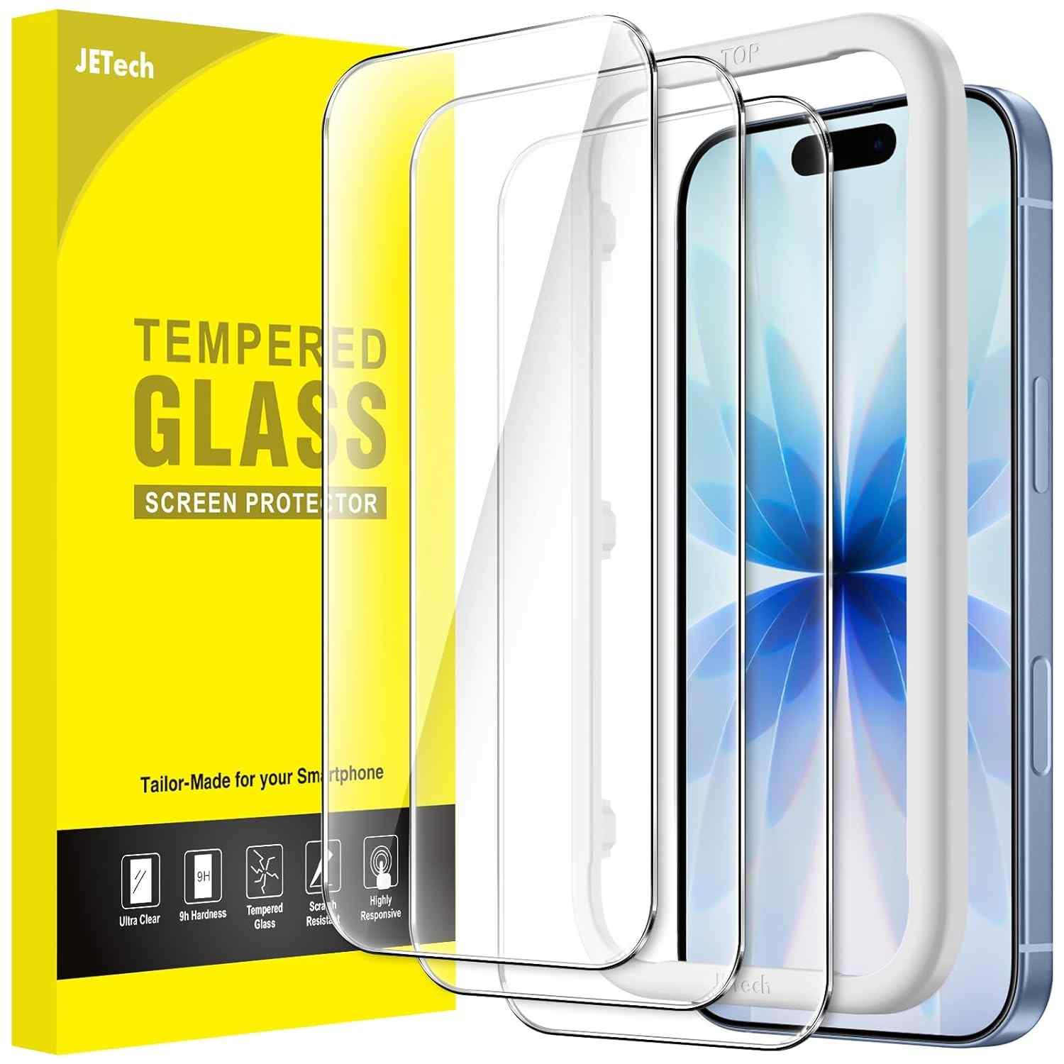 JETech Película de Vidro iPhone 17 6.3" - Proteção Premium 3 Unidades