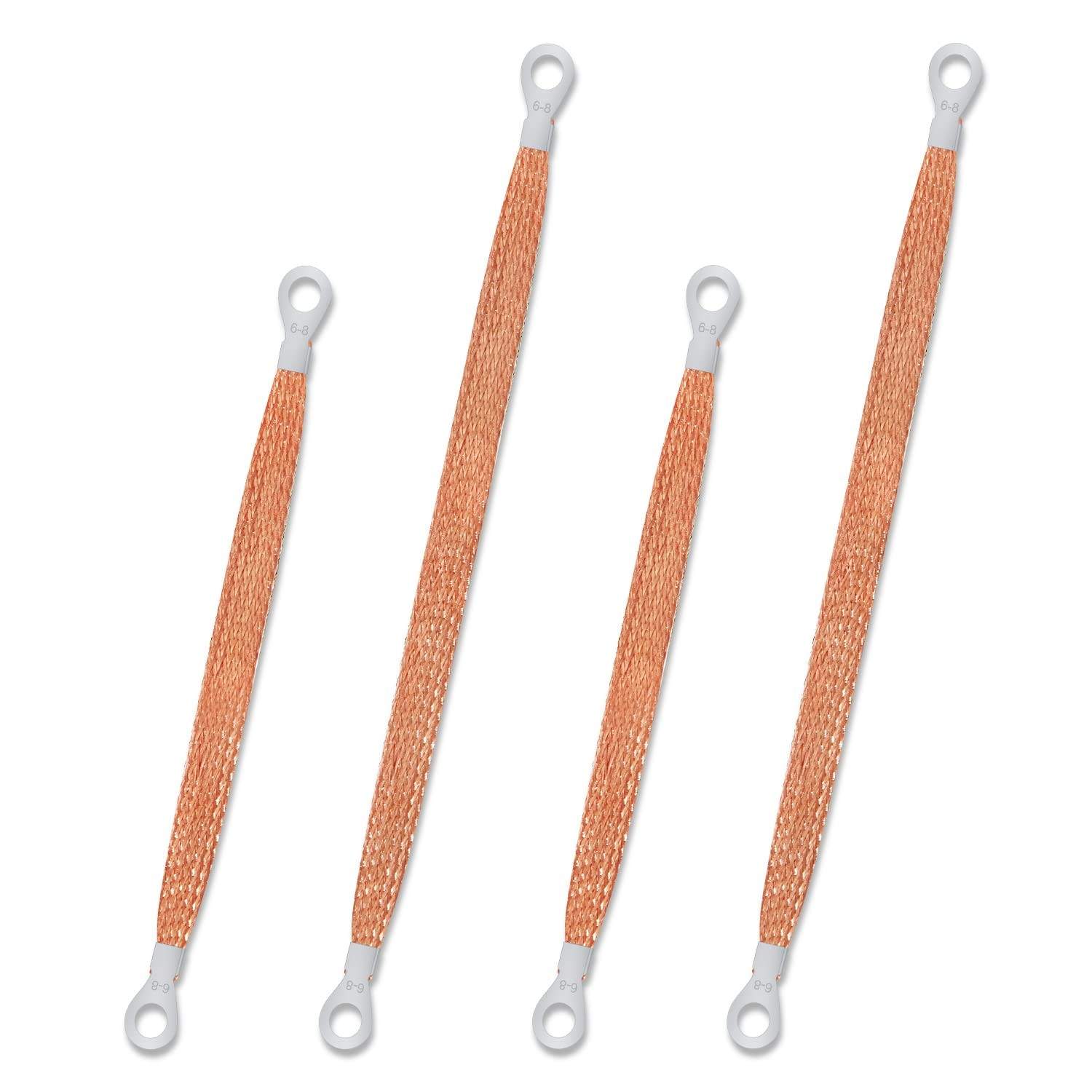 Kit 4 Tiras de Aterramento Automotivo 33cm Cobre Trançado - Potencialize Seu Motor!