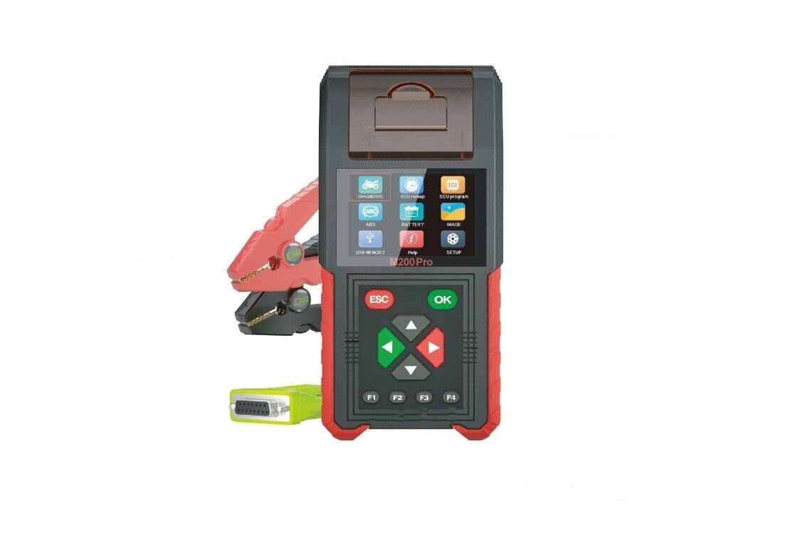 Scanner de Motos TopDiag M200 Pro: Diagnóstico Completo e Teste de Bateria para Honda e Outras