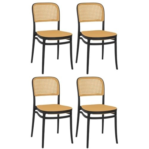 Kit com 4 Cadeiras de Jantar Roma - Design Moderno, Empilháveis e Fáceis de Limpar