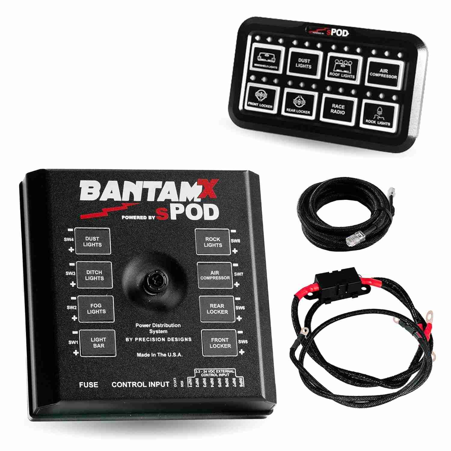 sPOD BantamX 8: Controle de Circuitos Inteligente com Painel HD para Acessórios Off-Road