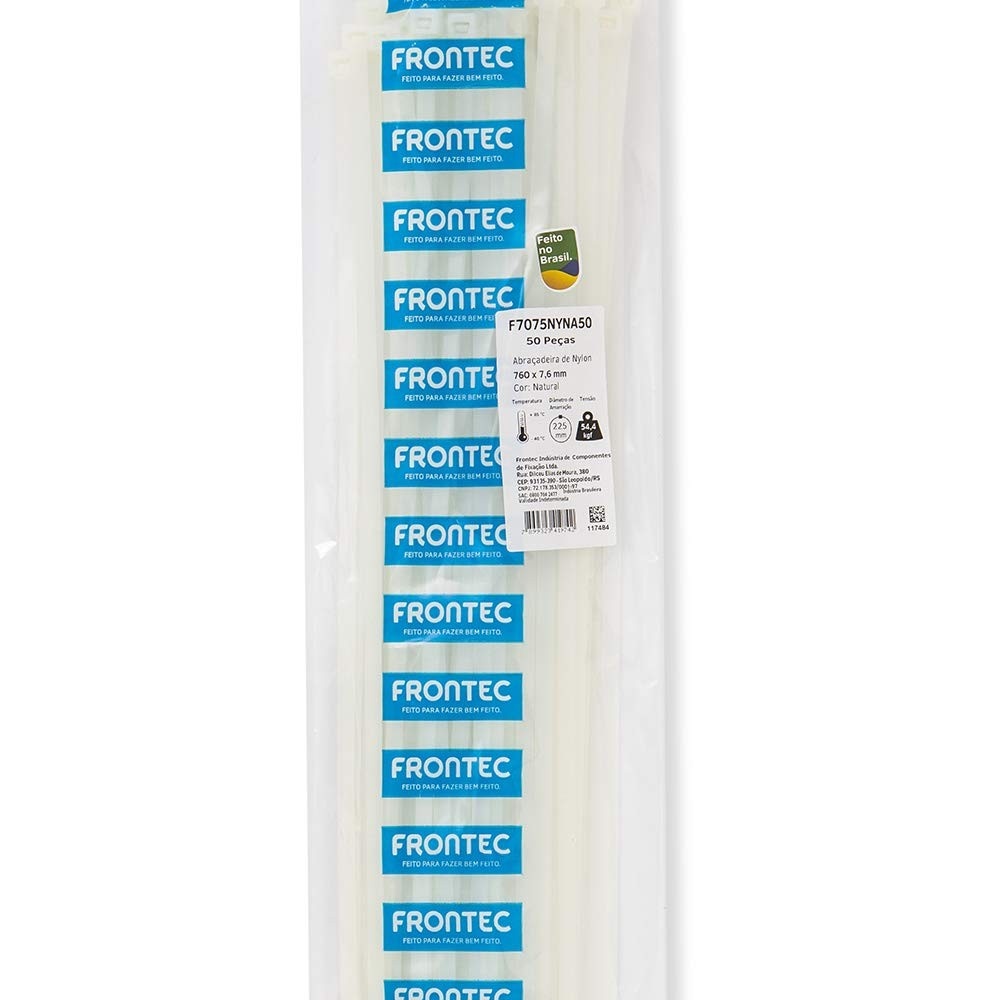 Abraçadeiras de Nylon 760x7,6mm Naturais (50un) - Resistência e Segurança para seus Projetos