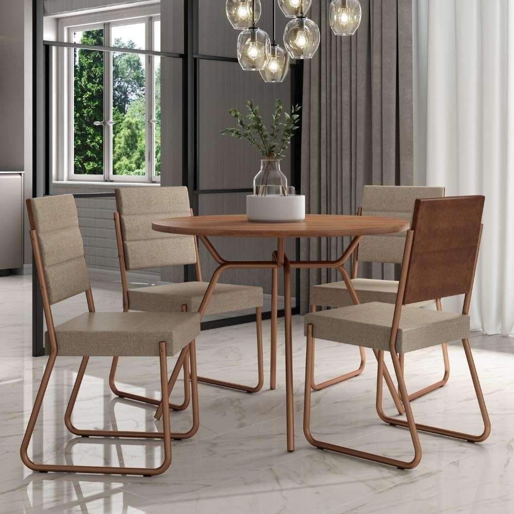 Conjunto de Sala de Jantar San Francisco 4 Cadeiras - Design Sofisticado e Conforto Diário