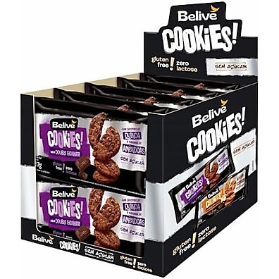 Caixa de Cookies de Chocolate Sem Glúten Sem Açúcar Sem Leite Belive