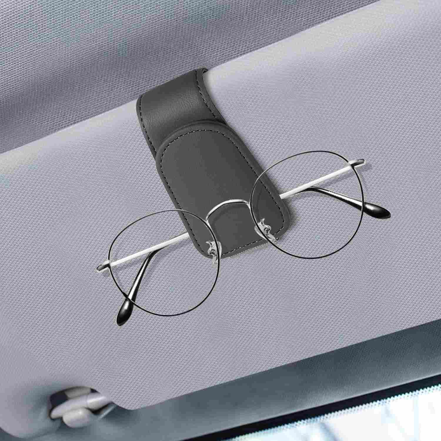 Suporte Magnético de Couro para Óculos de Sol no Carro | Organize Seu Interior