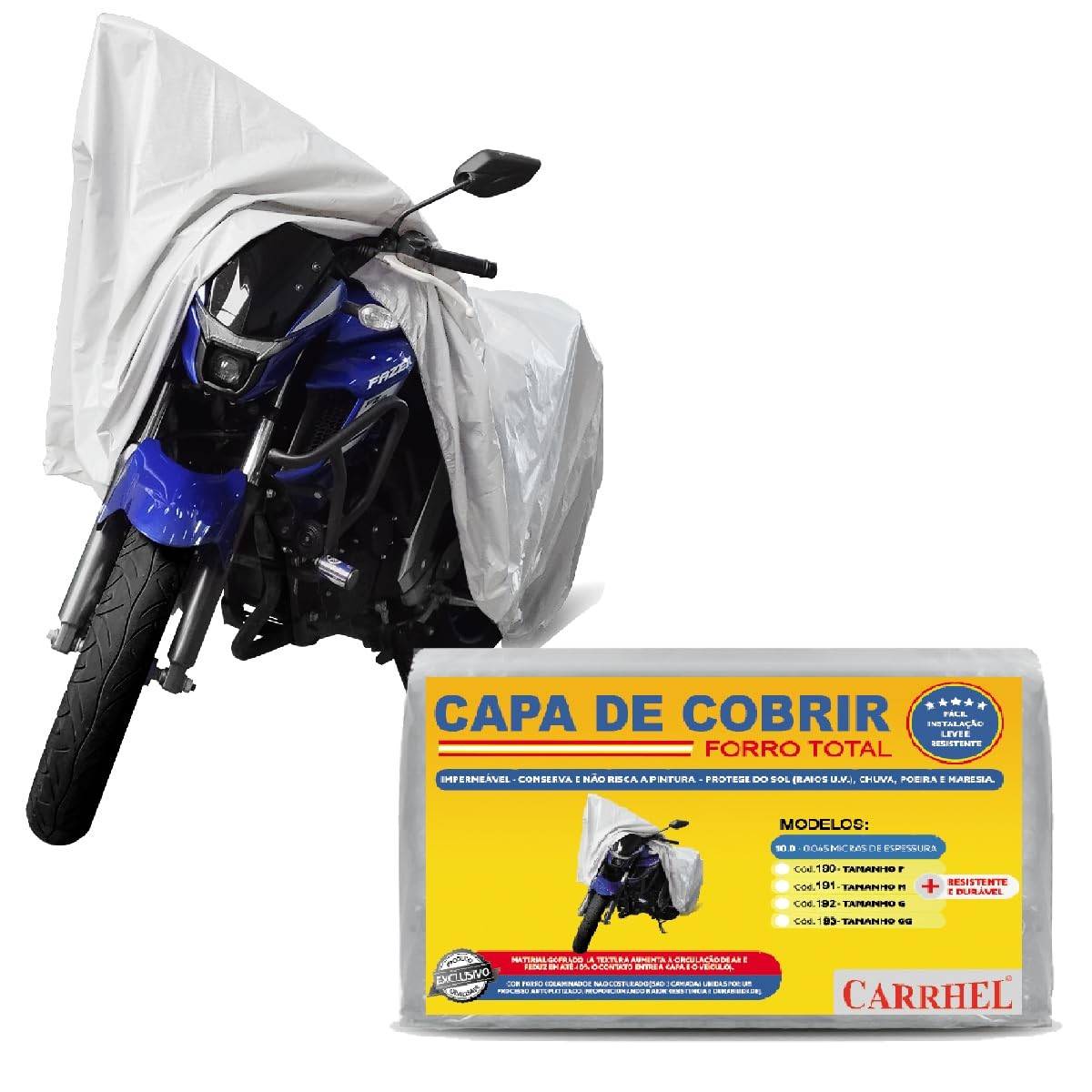 Capa de Moto Premium: Proteção Total Impermeável UV Silver - Tamanho GG