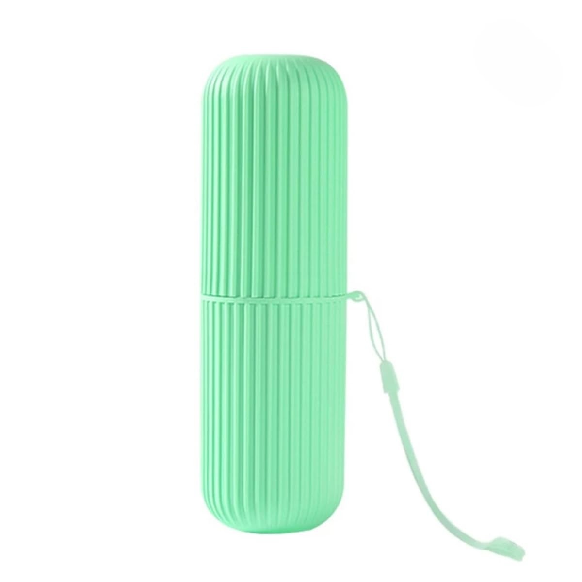 Estojo Organizador para Escova de Dentes com Textura - Verde | Ideal para Viagem, Escola e Trabalho