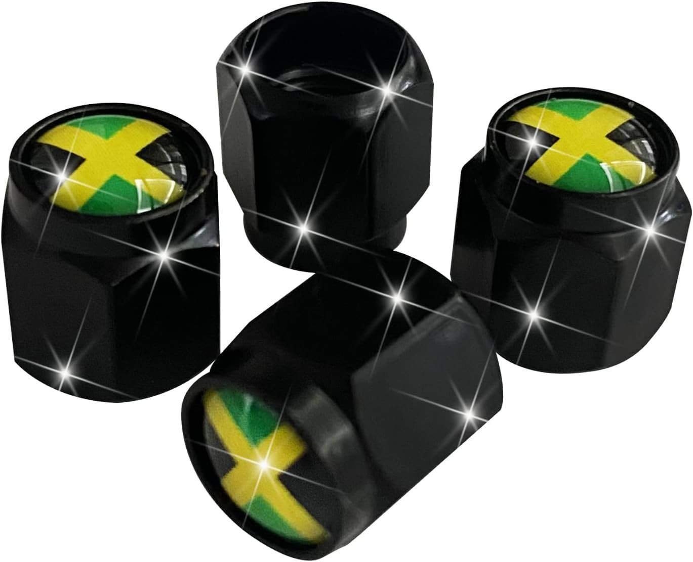 Tampas de Válvula de Pneu Bandeira da Jamaica - Estilo e Proteção para Seu Veículo