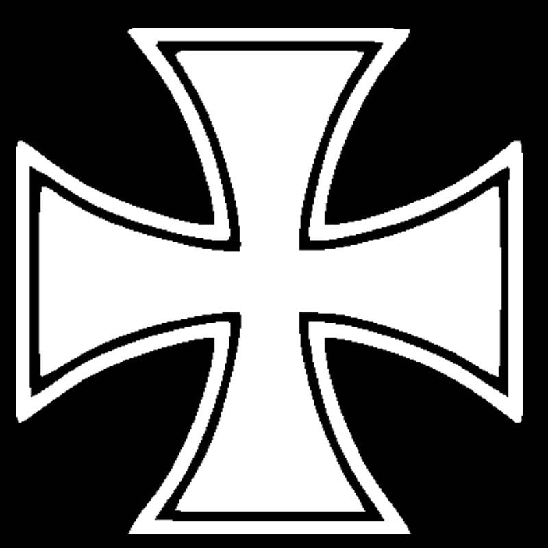 Adesivo Cruz de Malta Premium para Carro e Moto - Decoração Elegante 8cm (Branco)