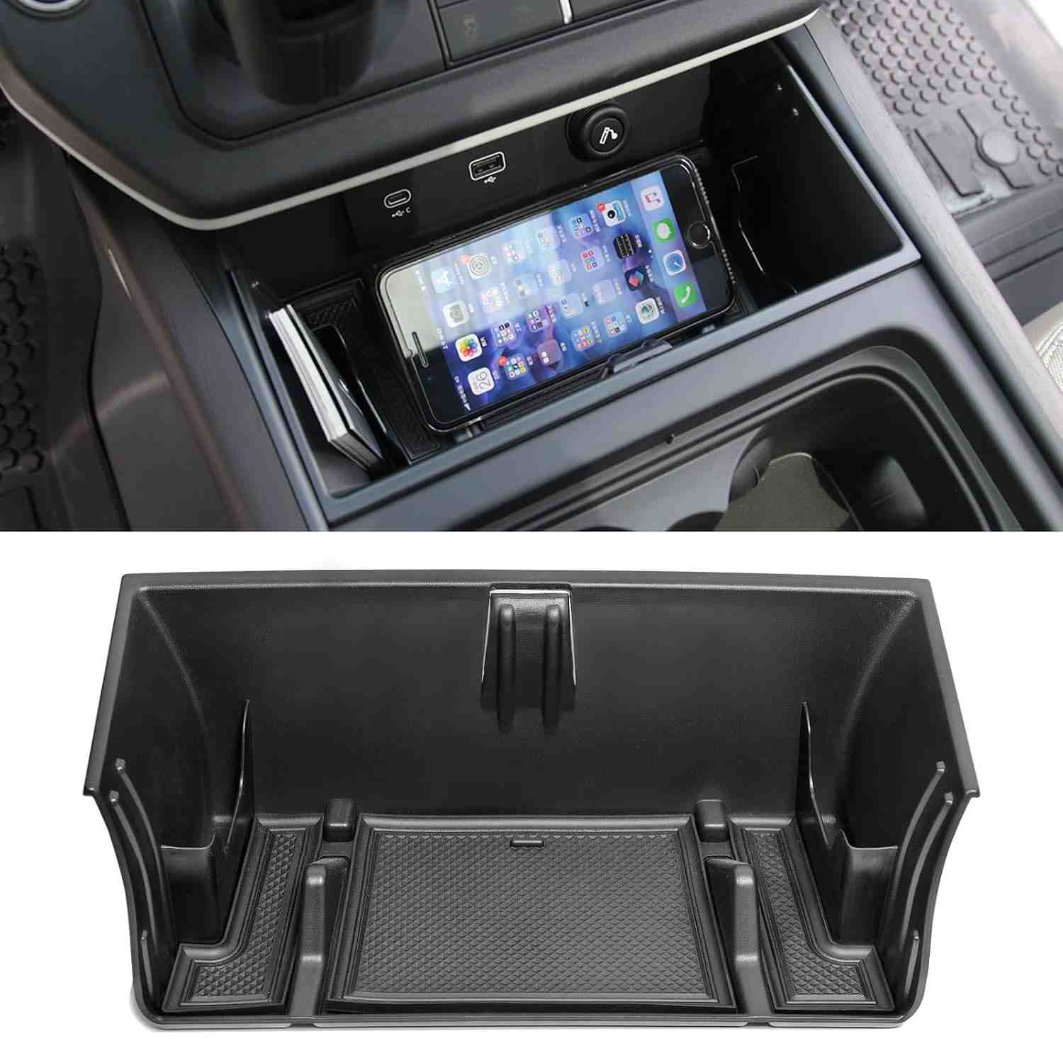 Bandeja Organizadora Console Central Land Rover Defender 90/110/130 (2020-2024) - Acessório Essencial