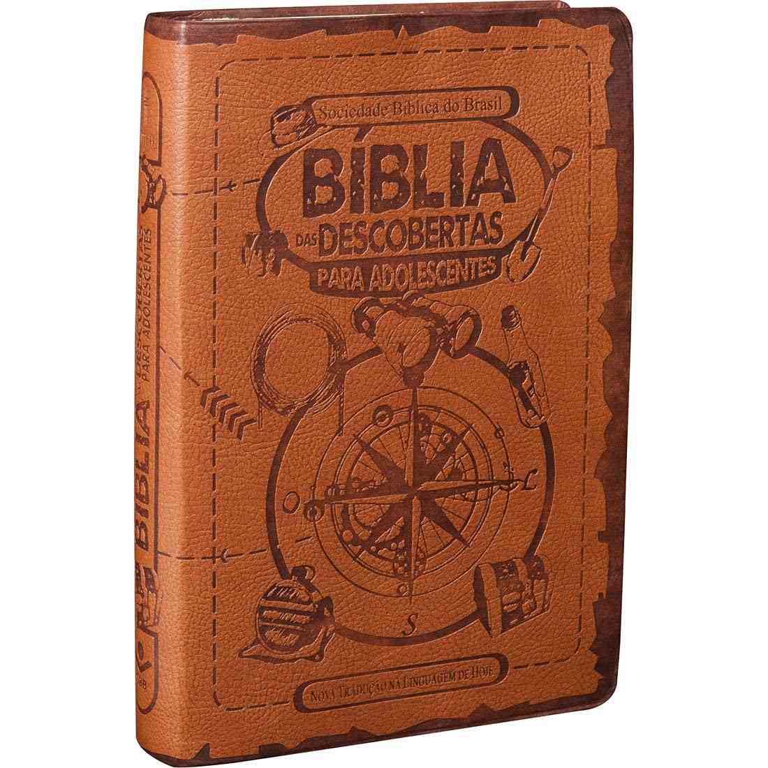 Bíblia das Descobertas para Adolescentes NTLH - Capa Couro Sintético Marrom Claro | SBB