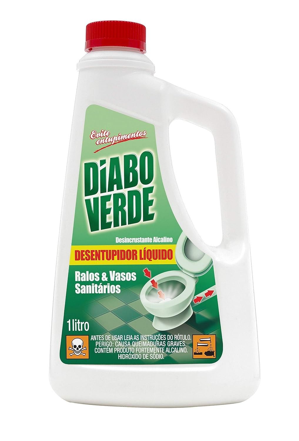 Desentupidor DIABO VERDE Líquido 1L - Potente Solução para Vasos e Ralos