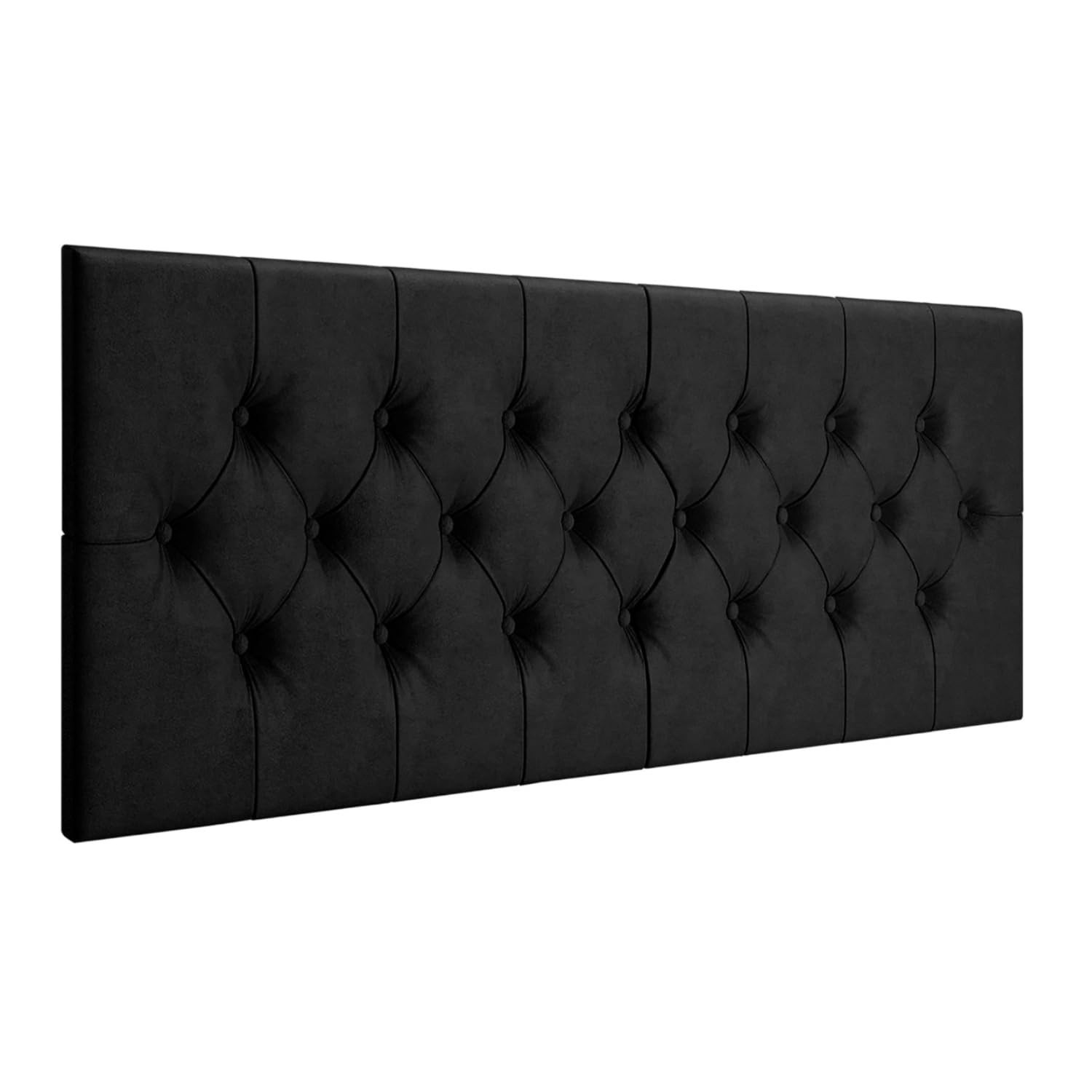 Cabeceira Capitonê para Cama Box Casal Queen 1,60m - Suede Preto com Design Moderno