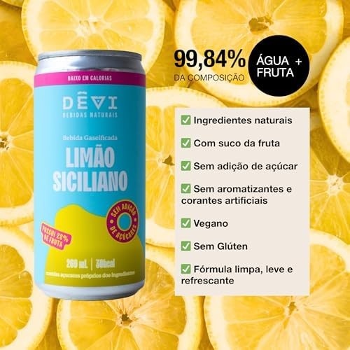 Refrigerante Natural DÊVI - Limão Siciliano 269 mL