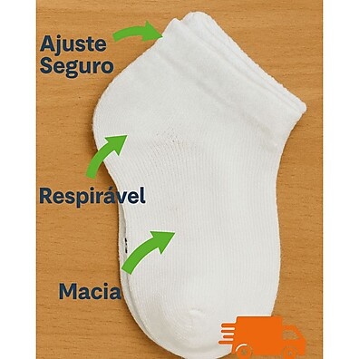 Meia Infantil Cano Curto Algodã – Conforto e Praticidade para o Dia a Dia