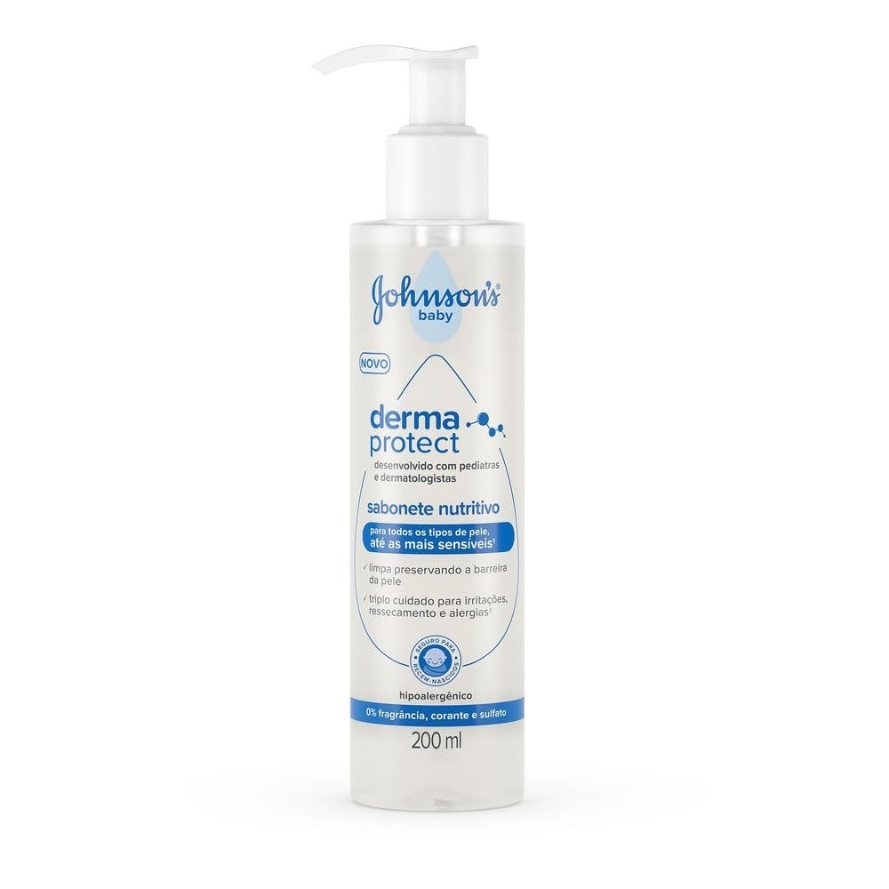 Sabonete Nutritivo Derma Protect JOHNSON'S® Baby 200mL - Hidratação e Proteção Desde o Primeiro Dia