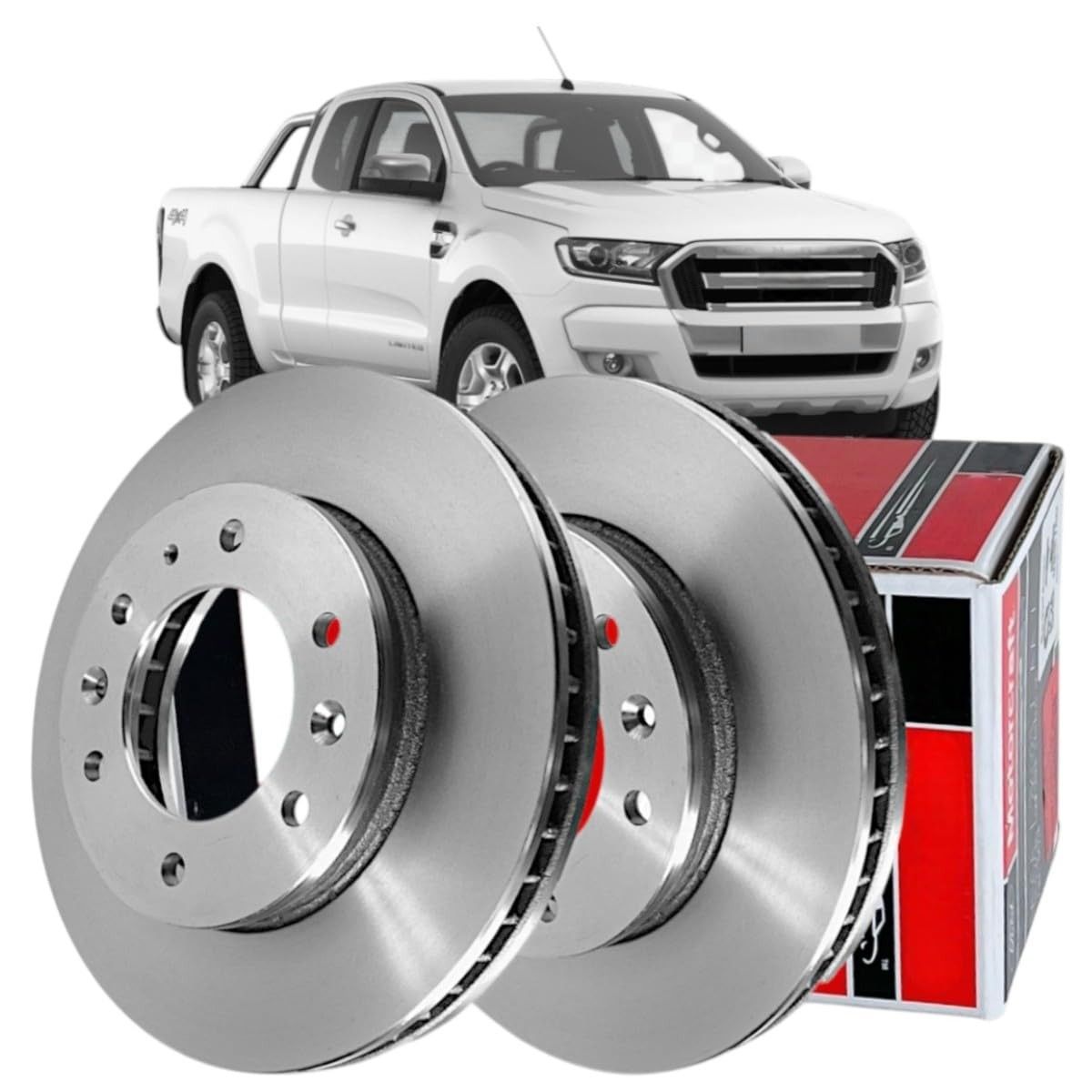 Par Discos de Freio Dianteiros Ventilados Ford Ranger 2.5/3.2 (2013-2022) - Original Motorcraft J2MJ-1125-AA