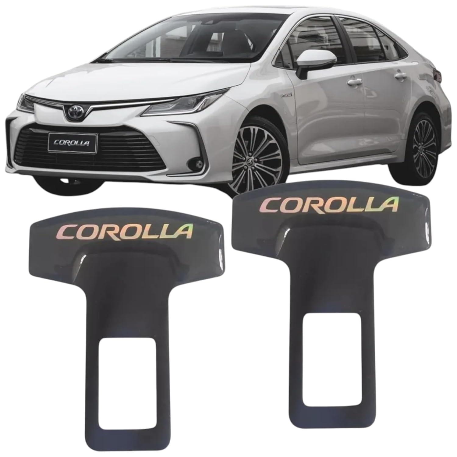 Par Trava Cinto Anti Alarme Corolla Preta com Emblema - Segurança e Discrição