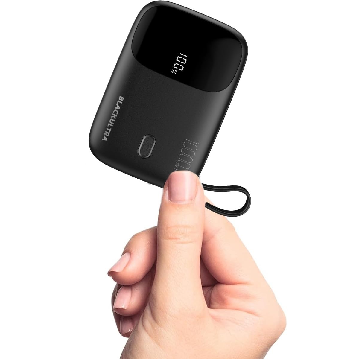 Carregador Portátil 10000mAh Mini Power Bank 22.5W PD 3.0 QC 3.0 com Display LED - Preto