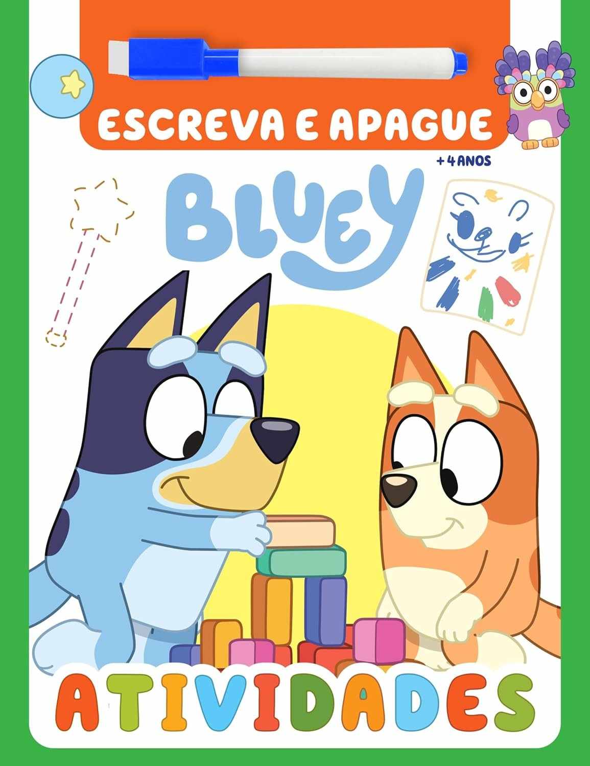 Bluey Livro Atividades Escreva e Apague: Diversão Interativa para Crianças
