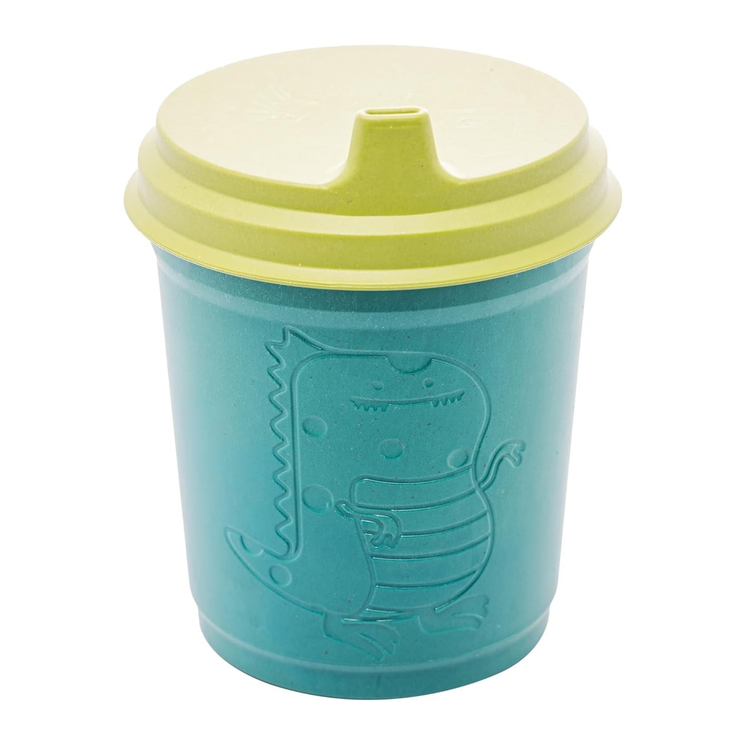 Copo de Bambu com Tampa Baby Dino Verde 450ml - Sustentável e Divertido