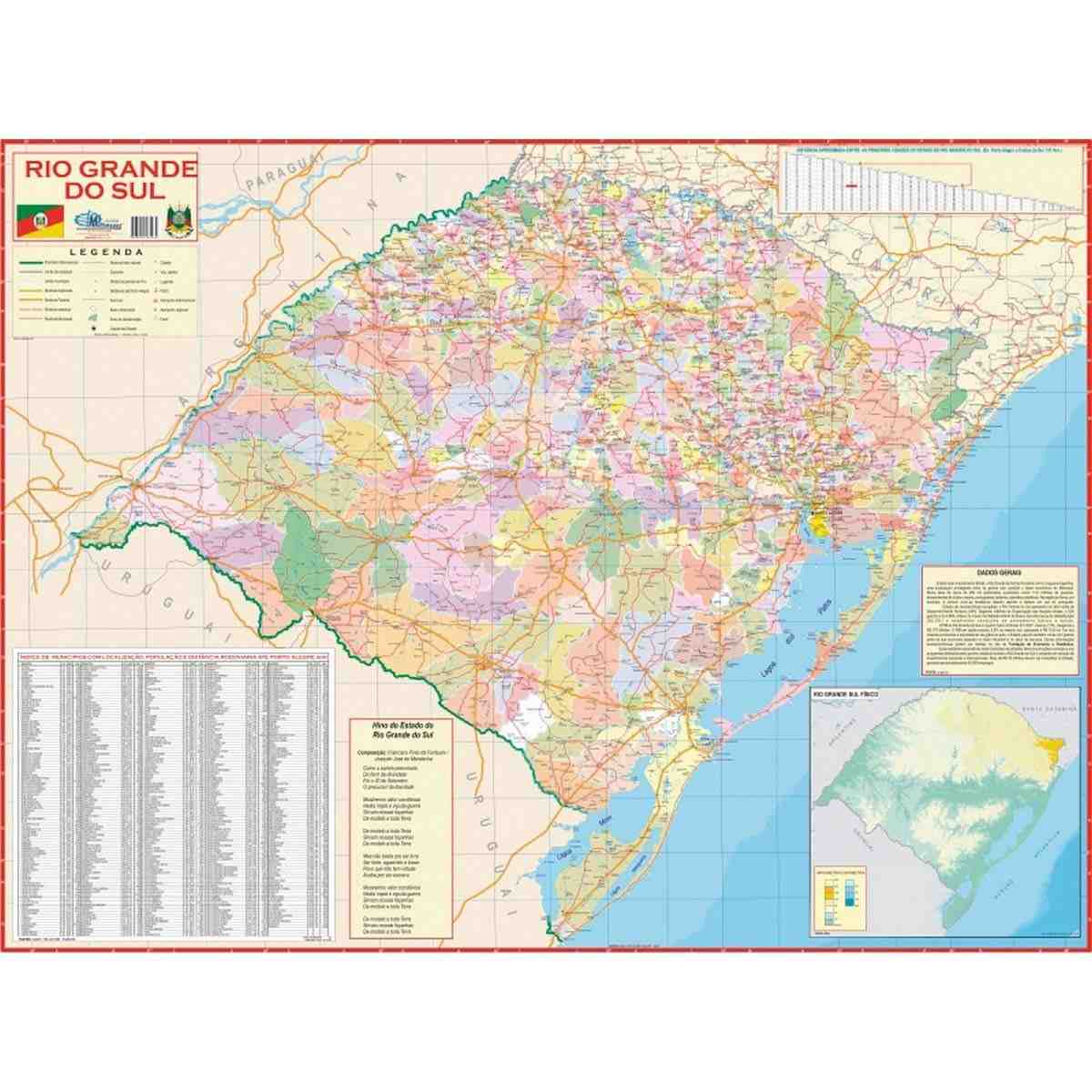Mapa Escolar Rio Grande do Sul Multicor - Essencial para Estudos e Conhecimento