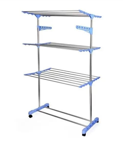Varal de Roupas Vertical 3 Andares Dobrável - Prático e Portátil para Casa e Lavanderia
