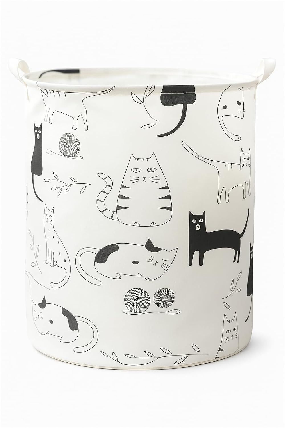 Cesto Organizador Dobrável 20L com Estampa de Gatos - Ideal para Roupa Suja e Multiuso