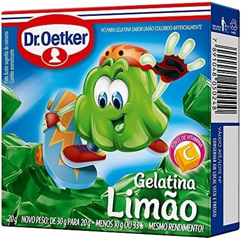 Dr.Oetker Dr. Oetker Gelatina Em Pó Sabor Limão Sobremesa Com Sabor E Consistência Deliciosa Para Toda A Família Fácil De Fazer 20G