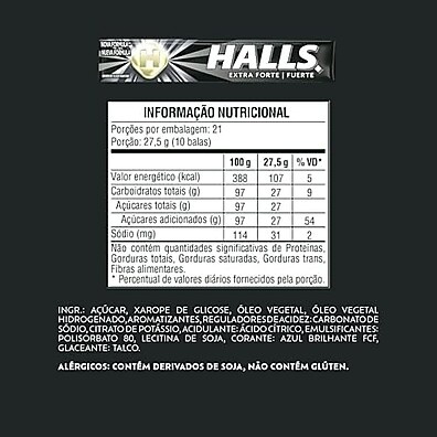 Trident Drops Halls: Refrescância Extra Forte (21 unid.)