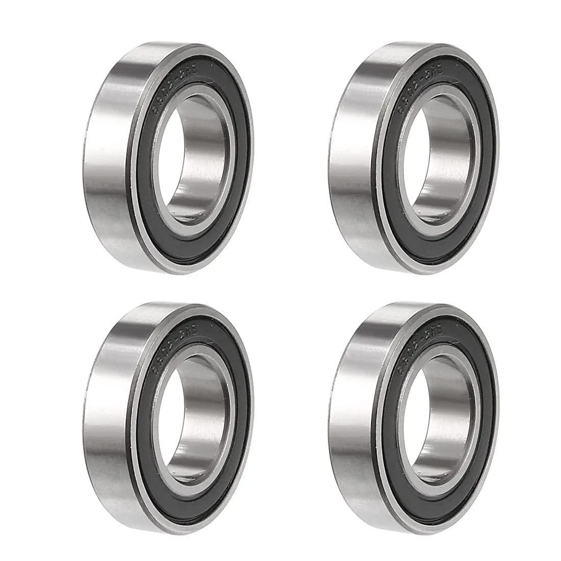 Kit 4 Rolamentos 6902-2RS: Precisão e Durabilidade em Aço Cromado Selado Duplo