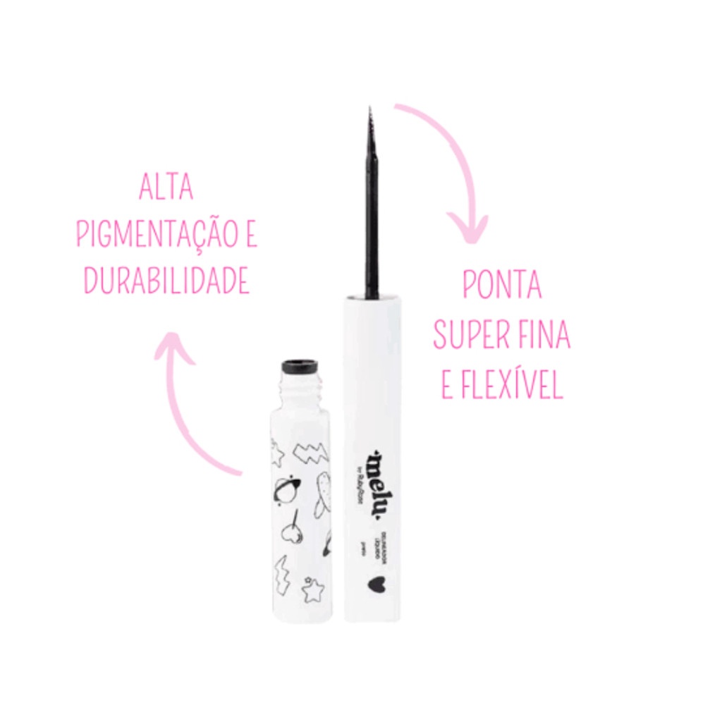 Delineador Líquido Preto Ruby Rose: Traço Perfeito e Duradouro