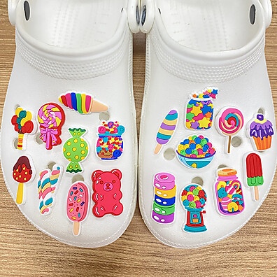 Encantos de Sapato MEIDJ Série Sorvete 38 Estilos – Decoração Fofa e Durável